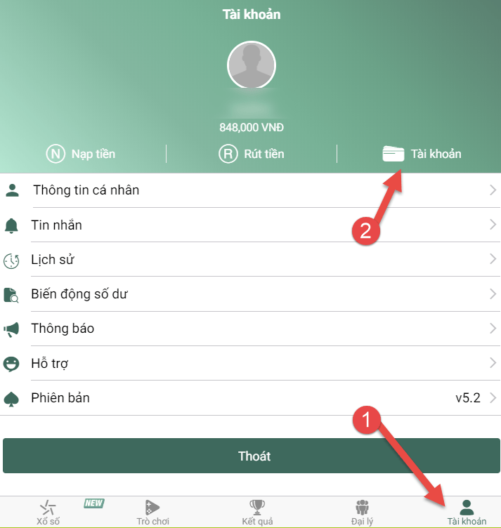 Đăng ký tài khoản ngân hàng rút tiền