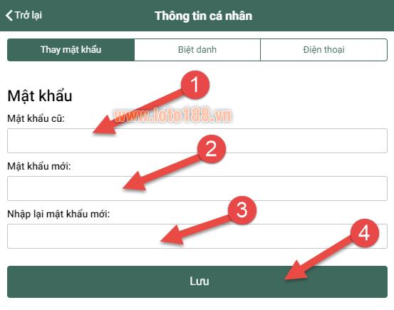Đổi mật khẩu đăng nhập loto188 Đổi mật khẩu đăng nhập loto188