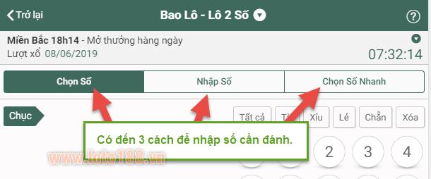3 cách nhập số chơi lô đề loto188 3 cách nhập số chơi lô đề loto188