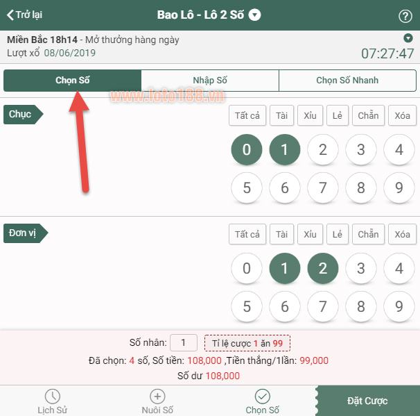 Hướng dẫn cách nhập liệu chọn số trên Loto188 Hướng dẫn cách nhập liệu chọn số trên Loto188