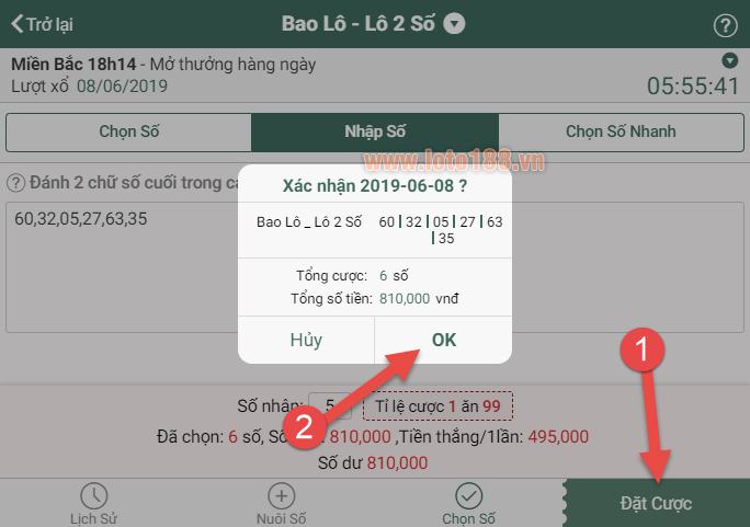 Xác nhận đặt cược Loto188 Xác nhận đặt cược Loto188