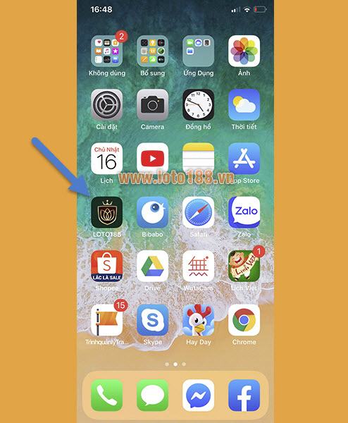 Hoàn thành việc cài đặt app loto188 vào điện thoại IOS